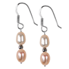 Oval Cultured Pearl Earrings in Sterling Silver