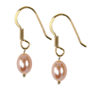 Oval Cultured Pearl Earrings in Sterling Silver