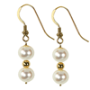 Round Cultured Pearl Earrings in Sterling Silver