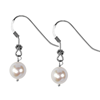 Round Cultured Pearl Earrings in Sterling Silver