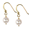 Round Cultured Pearl Earrings in Sterling Silver