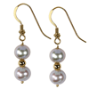 Round Cultured Pearl Earrings in Sterling Silver
