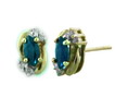 5x3 marquie Created Blue Sapphire Earrings in 10K Yellow Gold