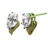 White Sapphire Earrings in 10K Yellow Gold