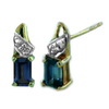 5x3 mm Created Blue Sapphire Earrings in 10K Yellow Gold