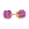 1 Ct Twt Pink Sapphire Earrings in 14k Yellow Gold