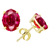 9x7 Oval Ruby Earrings in 14k White or Yellow Gold Gold 9x7 Oval Ruby Earrings in 14k White or Yellow Gold Gold