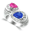 4.75 Carat Sapphire Diamond Ring in 14k White Gold