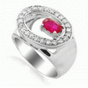 1.19 Carat Ruby Diamond Ring in 18k White Gold