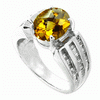 2.73 Carat Citrine Diamond Ring in 14k White Gold
