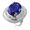 10.56 Carat Tanzanite Diamond Ring in 14k White Gold