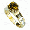 2.09 Carats Champagne Diamond Ring in 18k Gold