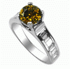 1.71 Carats Champagne Diamond Ring in 18k White Gold