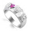 0.64 Carats Diamond Sapphire Ring in 18k White Gold