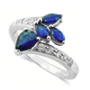 1.61 Carat Sapphire SI1 Diamond Ring in 18k White Gold