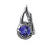 Tanzanite Diamond Pendant in 14K White Gold