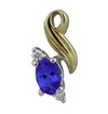 Tanzanite Diamond Pendant in 14K Dualtone Gold
