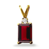Emerald Cut Garnet Diamond Pendant in 14K Gold