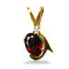 Oval Garnet Diamond Pendant in 14K Gold