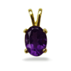 Oval Amethyst Pendant in 14K Gold
