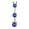 1 Ct. Twt. Three Stone Blue Sapphire Pendant 14k Gold