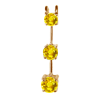 0.50 Ct Twt. Three Stone Yellow Sapphire Pendant 14k Gold