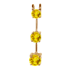 1 Ct. Twt. Three Stone Yellow Sapphire Pendant 14k Gold