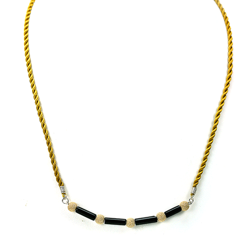 12 mm Black Onyx Designer Sterling Silver Necklace