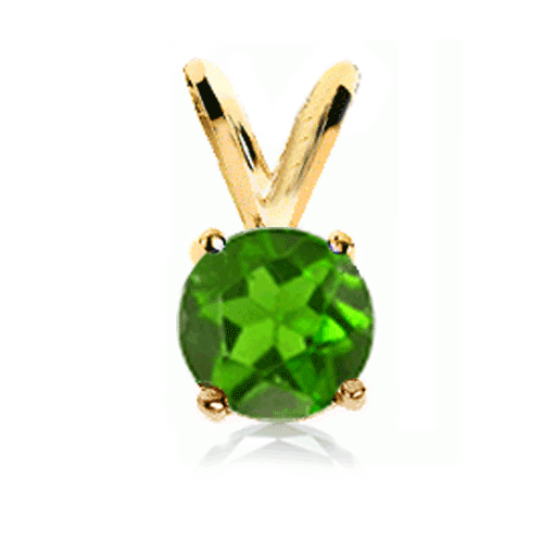 0.50 Chrome Diopside Pendant in 14k Yellow Gold
