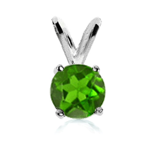 0.50 Chrome Diopside Pendant in 14k White Gold