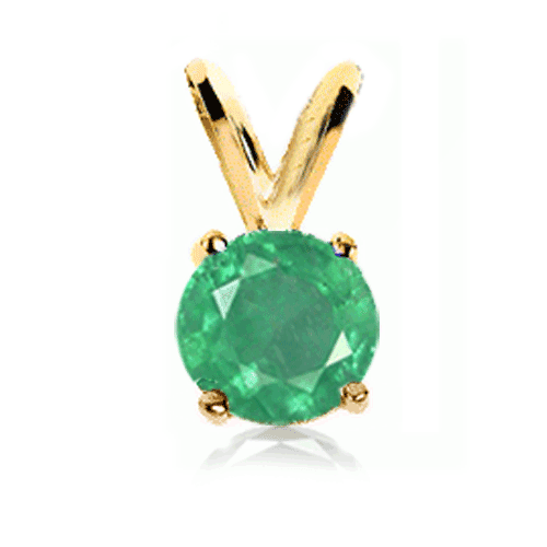 0.25 Carat Emerald Pendant in 14k Yellow Gold