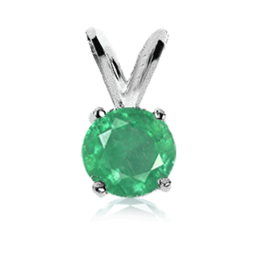 0.25 Carat Emerald Pendant in 14k White Gold