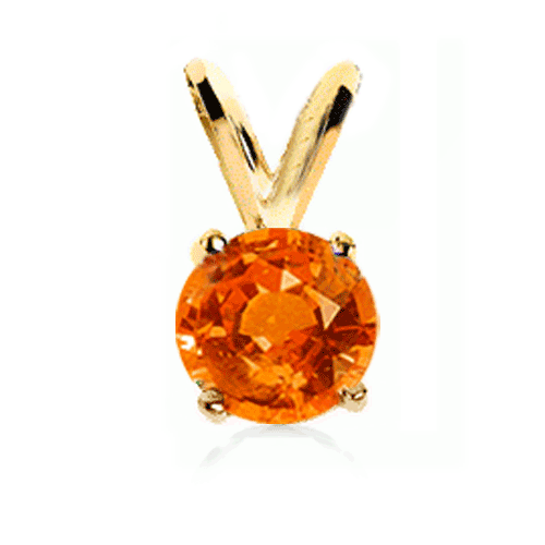 0.25 Ct. Padparadscha Sapphire Pendant in 14k Yellow Gold