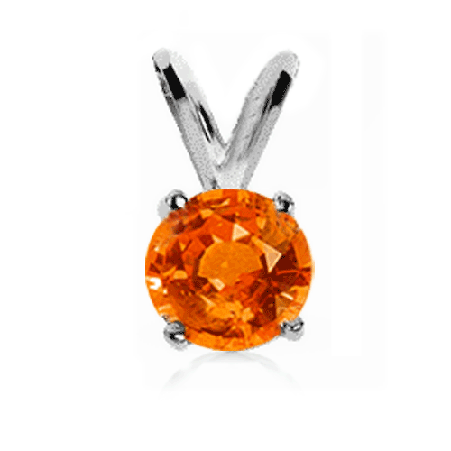0.25 Ct. Padparadscha Sapphire Pendant in 14k White Gold