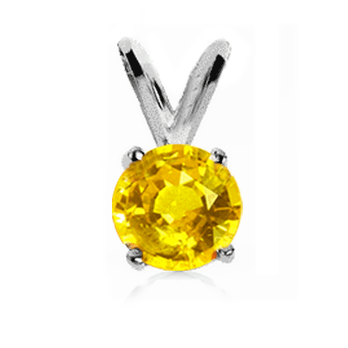 0.50 Ct. Yellow Sapphire Pendant in 14k White Gold