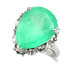 9 ct. Emerald & Diamond Ring 10k White Gold