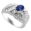 1.38 Ct Twt Diamond Tanzanite Ring in 18k White Gold