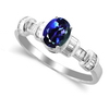 1.28 Carats Tanzanite VS Diamond Ring in 18k White Gold