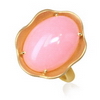6.85 Carats Pink Opal Ring in 14k Yellow Gold