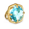 29.45 Carats Swiss Blue Topaz Ring in 14k Yellow Gold
