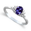 Tanzanite Diamond Ring in 14K White Gold