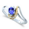 Tanzanite Diamond Ring in 14K Dualtone Gold