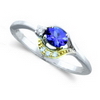 Tanzanite Diamond Ring in 14K Dualtone Gold