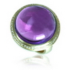 26.03 Carats Amethyst Diamond Ring in 10k Yellow Gold
