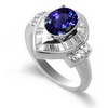 1.43 Carats Tanzanite VS Diamond Ring in 18k White Gold