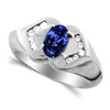 Tanzanite Diamond Ring in 14K White Gold