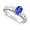 Tanzanite Diamond Ring in 14K White Gold