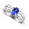 Tanzanite Diamond Ring in 14K White Gold