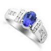 Tanzanite Diamond Ring in 14K White Gold