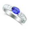Tanzanite Diamond Ring in 14K White Gold
